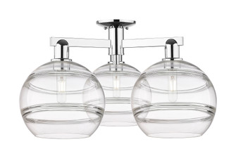Rochester - 3 Light - 28 inch - Polished Chrome - Semi-Flush Mount (3442|716-3F-PC-G556-10CL)