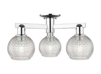 Athens - 3 Light - 23 inch - Polished Chrome - Semi-Flush Mount (3442|716-3F-PC-G122C-6CL)
