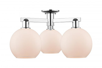 Athens - 3 Light - 26 inch - Polished Chrome - Semi-Flush Mount (3442|716-3F-PC-G121-8)