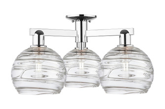 Athens Deco Swirl - 3 Light - 26 inch - Polished Chrome - Semi-Flush Mount (3442|716-3F-PC-G1213-8CL)