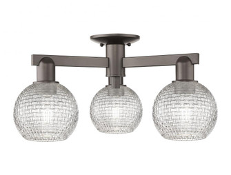 Athens - 3 Light - 23 inch - Oil Rubbed Bronze - Semi-Flush Mount (3442|716-3F-OB-G122C-6CL)