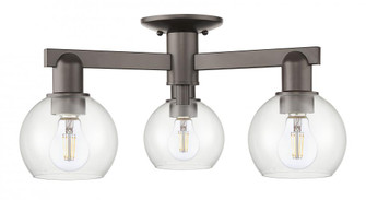 Athens - 3 Light - 23 inch - Oil Rubbed Bronze - Semi-Flush Mount (3442|716-3F-OB-G122-6)