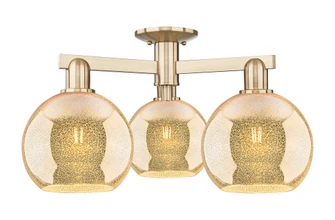Athens - 3 Light - 26 inch - Champagne Bronze - Semi-Flush Mount (3442|716-3F-CB-G128-8)