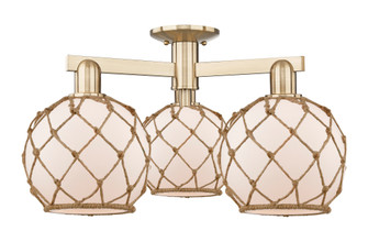 Farmhouse Rope - 3 Light - 26 inch - Champagne Bronze - Semi-Flush Mount (3442|716-3F-CB-G121-8RB)