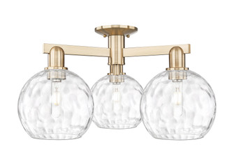 Athens Water Glass - 3 Light - 26 inch - Champagne Bronze - Semi-Flush Mount (3442|716-3F-CB-G1215-8)