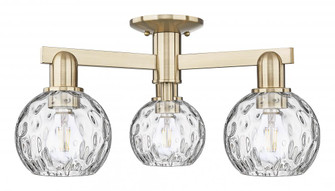 Athens Water Glass - 3 Light - 24 inch - Champagne Bronze - Semi-Flush Mount (3442|716-3F-CB-G1215-6)