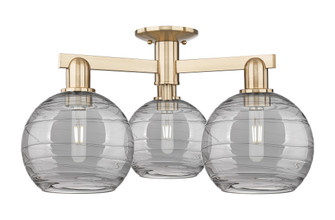 Athens Deco Swirl - 3 Light - 26 inch - Champagne Bronze - Semi-Flush Mount (3442|716-3F-CB-G1213-8SM)