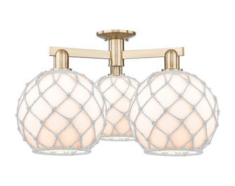 Farmhouse Rope - 3 Light - 28 inch - Champagne Bronze - Semi-Flush Mount (3442|716-3F-CB-G121-10RW)