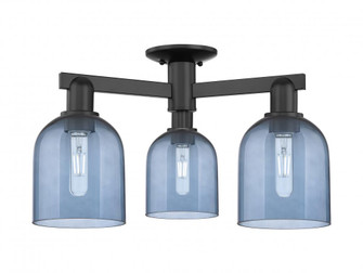 Bella - 3 Light - 23 inch - Matte Black - Semi-Flush Mount (3442|716-3F-BK-G558-6BL)