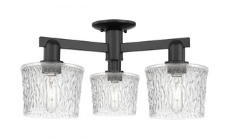 Niagara - 3 Light - 24 inch - Matte Black - Semi-Flush Mount (3442|716-3F-BK-G402)