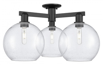 Athens - 3 Light - 28 inch - Matte Black - Semi-Flush Mount (3442|716-3F-BK-G124-10)
