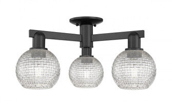 Athens - 3 Light - 23 inch - Matte Black - Semi-Flush Mount (3442|716-3F-BK-G122C-6CL)