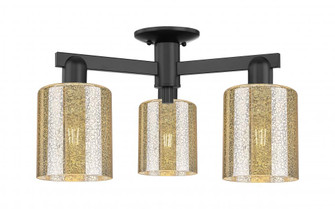 Cobbleskill - 3 Light - 23 inch - Matte Black - Semi-Flush Mount (3442|716-3F-BK-G116)
