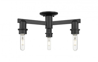 Arcadia - 3 Light - 20 inch - Matte Black - Semi-Flush Mount (3442|716-3F-BK)