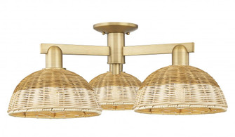 Bristol Natural II - 3 Light - 27 inch - Brushed Brass - Semi-Flush Mount (3442|716-3F-BB-NBD2-9-NAT)