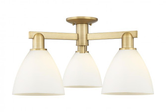 Bristol - 3 Light - 25 inch - Brushed Brass - Semi-Flush Mount (3442|716-3F-BB-GBD-751)
