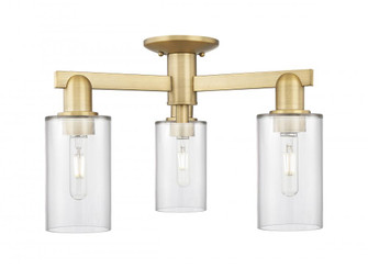 Clymer - 3 Light - 21 inch - Brushed Brass - Semi-Flush Mount (3442|716-3F-BB-G802)