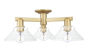 Orwell - 3 Light - 26 inch - Brushed Brass - Semi-Flush Mount (3442|716-3F-BB-G132)