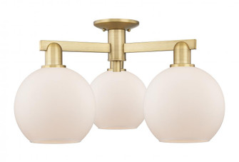 Athens - 3 Light - 26 inch - Brushed Brass - Semi-Flush Mount (3442|716-3F-BB-G121-8)