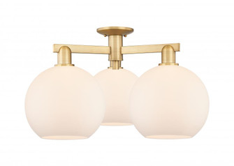 Athens - 3 Light - 28 inch - Brushed Brass - Semi-Flush Mount (3442|716-3F-BB-G121-10)
