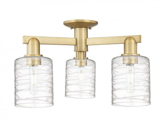 Cobbleskill - 3 Light - 23 inch - Brushed Brass - Semi-Flush Mount (3442|716-3F-BB-G1113)