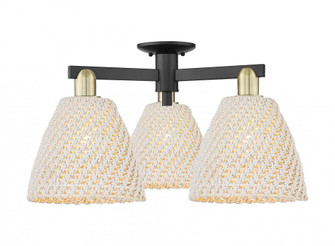 Bristol Natural - 3 Light - 27 inch - Black Antique Brass - Semi-Flush Mount (3442|716-3F-BAB-NBD-9-NAT)