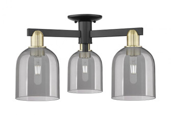 Bella - 3 Light - 23 inch - Black Antique Brass - Semi-Flush Mount (3442|716-3F-BAB-G558-6SM)