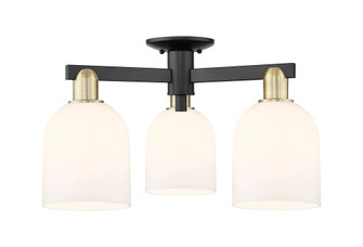 Bella - 3 Light - 23 inch - Black Antique Brass - Semi-Flush Mount (3442|716-3F-BAB-G558-6GWH)
