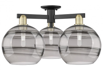 Rochester - 3 Light - 28 inch - Black Antique Brass - Semi-Flush Mount (3442|716-3F-BAB-G556-10SM)