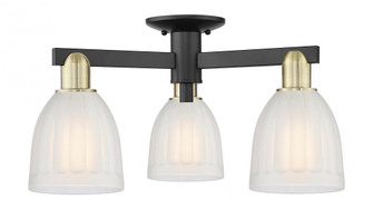 Brookfield - 3 Light - 23 inch - Black Antique Brass - Semi-Flush Mount (3442|716-3F-BAB-G441)