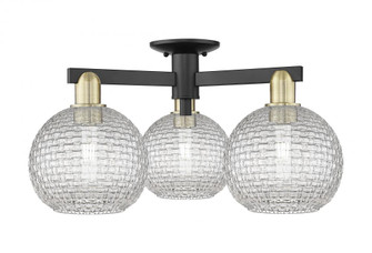 Athens - 3 Light - 26 inch - Black Antique Brass - Semi-Flush Mount (3442|716-3F-BAB-G122C-8CL)