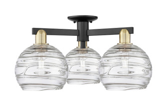 Athens Deco Swirl - 3 Light - 26 inch - Black Antique Brass - Semi-Flush Mount (3442|716-3F-BAB-G1213-8CL)
