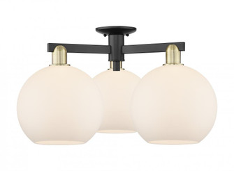 Athens - 3 Light - 28 inch - Black Antique Brass - Semi-Flush Mount (3442|716-3F-BAB-G121-10)