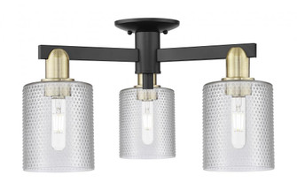 Cobbleskill - 3 Light - 23 inch - Black Antique Brass - Semi-Flush Mount (3442|716-3F-BAB-G112)