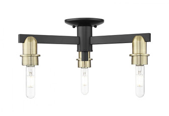 Arcadia - 3 Light - 20 inch - Black Antique Brass - Semi-Flush Mount (3442|716-3F-BAB)