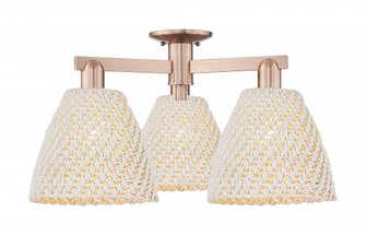 Bristol Natural - 3 Light - 27 inch - Antique Copper - Semi-Flush Mount (3442|716-3F-AC-NBD-9-NAT)