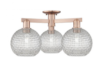 Athens - 3 Light - 26 inch - Antique Copper - Semi-Flush Mount (3442|716-3F-AC-G122C-8CL)