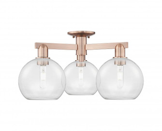 Athens - 3 Light - 26 inch - Antique Copper - Semi-Flush Mount (3442|716-3F-AC-G122-8)
