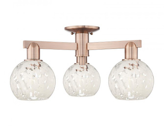 White Mouchette - 3 Light - 24 inch - Antique Copper - Semi-Flush Mount (3442|716-3F-AC-G1216-6WM)