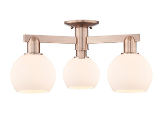 Athens - 3 Light - 23 inch - Antique Copper - Semi-Flush Mount (3442|716-3F-AC-G121-6)