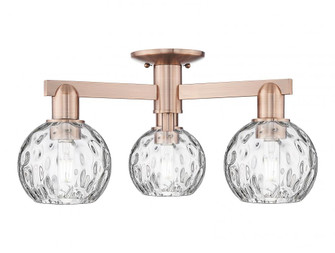Athens Water Glass - 3 Light - 24 inch - Antique Copper - Semi-Flush Mount (3442|716-3F-AC-G1215-6)