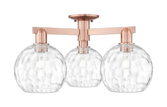 Athens Water Glass - 3 Light - 26 inch - Antique Copper - Semi-Flush Mount (3442|716-3F-AC-G1215-8)
