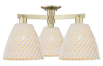 Bristol Natural - 3 Light - 27 inch - Antique Brass - Semi-Flush Mount (3442|716-3F-AB-NBD-9-NAT)