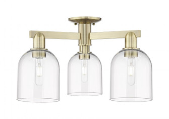 Bella - 3 Light - 23 inch - Antique Brass - Semi-Flush Mount (3442|716-3F-AB-G558-6CL)