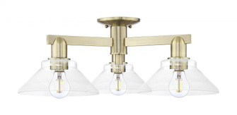 Orwell - 3 Light - 26 inch - Antique Brass - Semi-Flush Mount (3442|716-3F-AB-G132)