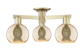 Athens - 3 Light - 23 inch - Antique Brass - Semi-Flush Mount (3442|716-3F-AB-G128-6)