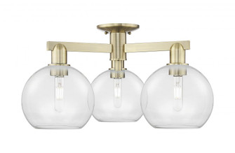 Athens - 3 Light - 26 inch - Antique Brass - Semi-Flush Mount (3442|716-3F-AB-G122-8)