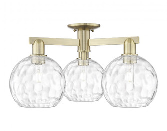 Athens Water Glass - 3 Light - 26 inch - Antique Brass - Semi-Flush Mount (3442|716-3F-AB-G1215-8)