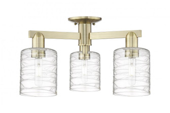 Cobbleskill - 3 Light - 23 inch - Antique Brass - Semi-Flush Mount (3442|716-3F-AB-G1113)