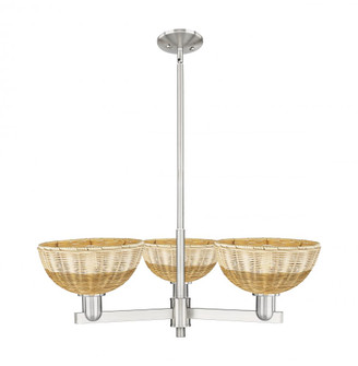 Bristol Natural II - 3 Light - 31 inch - Satin Nickel - Stem hung - Pendant (3442|716-3CR-SN-NBD2-9-NAT)